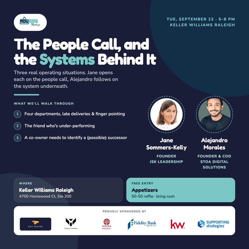 Cover Image for RDU SMB Meetup - The People Call, and the Systems Behind It