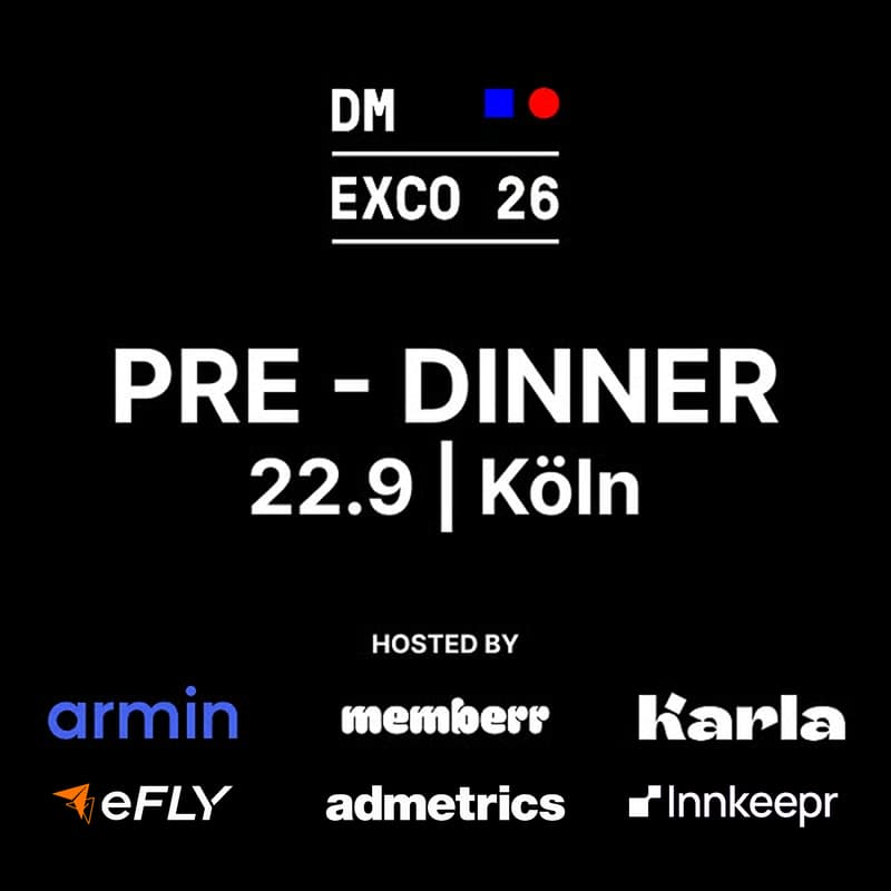 Cover Image for DMEXCO pre-Dinner by memberr, chatarmin, admetrics, eFLY, innkeepr and Karla