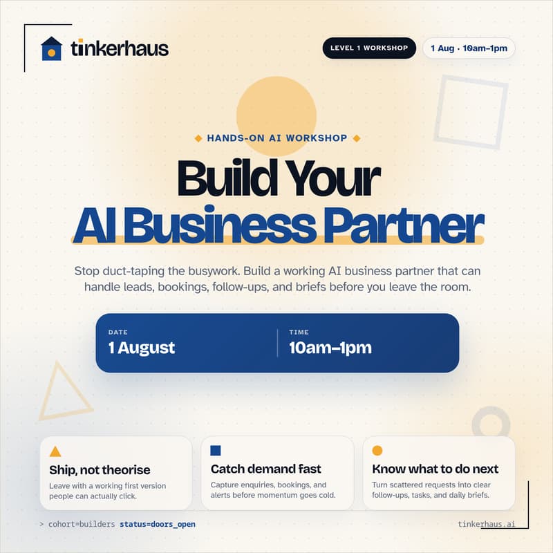 Cover Image for Build Your AI Business Partner: Entrepreneurs & Founders by Tinkerhaus