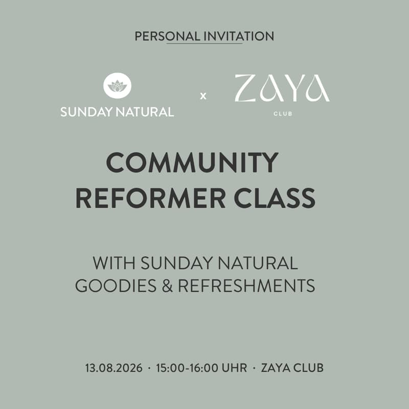 Cover Image for SUNDAY NATURAL REFORMER CLASS @ ZAYA CLUB