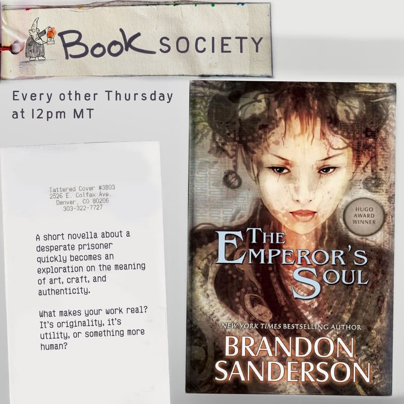 Cover Image for 🧱 Book Club: The Emperor's Soul (Chapters 15-10)