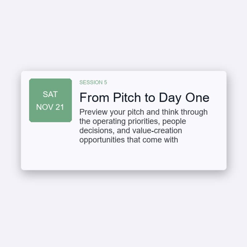 Cover Image for ETA HUB: Session 5 - From Pitch to Day One