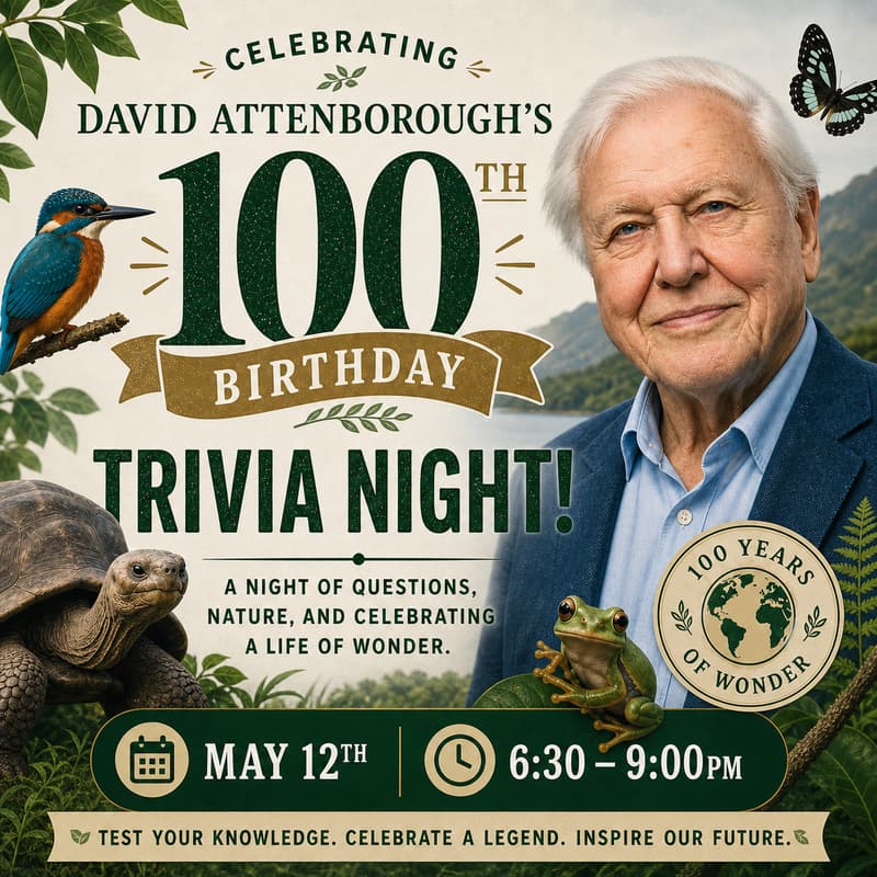 Cover Image for David Attenborough’s 100th Birthday Trivia Night