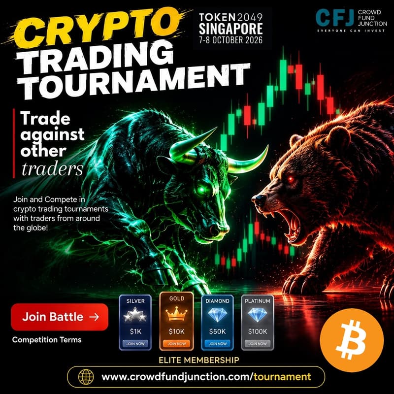 CROWDFUNDJUNCTION CRYPTO TRADING TOURNAMENT SINGAPORE 🇸🇬🏆 - Day 1