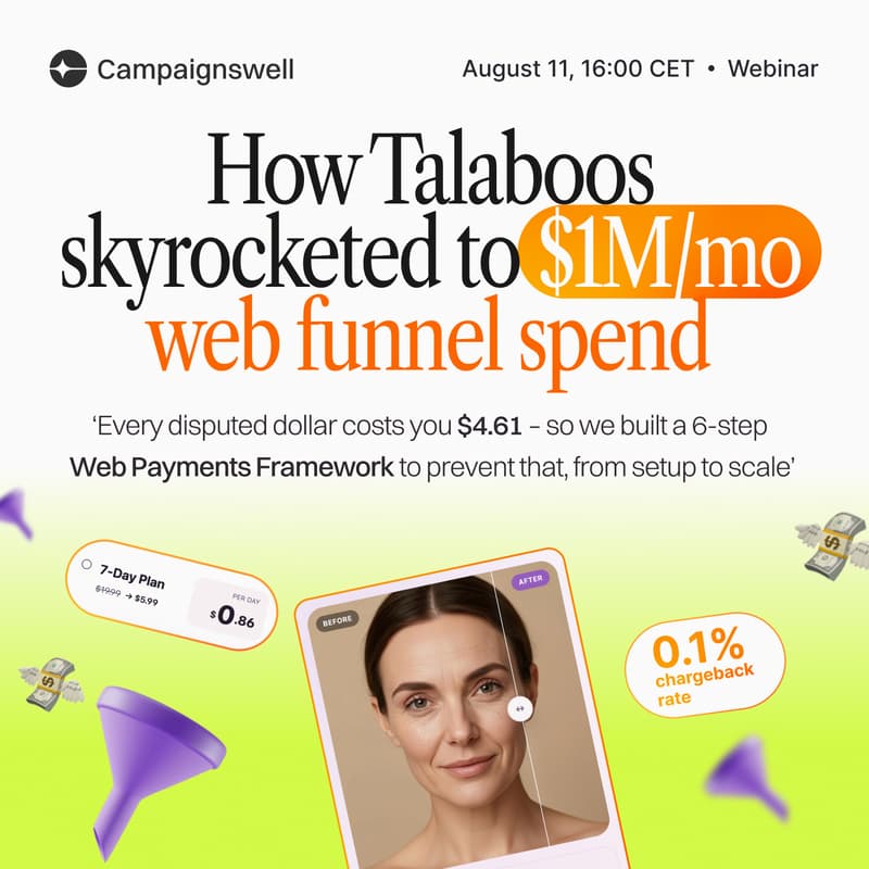 Cover Image for [Webinar] How Talaboos skyrocketed to $1M/mo web funnel spend