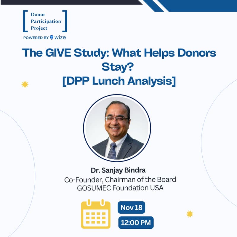 Cover Image for The GIVE Study: What Helps Donors Stay? [DPP Lunch Analysis]