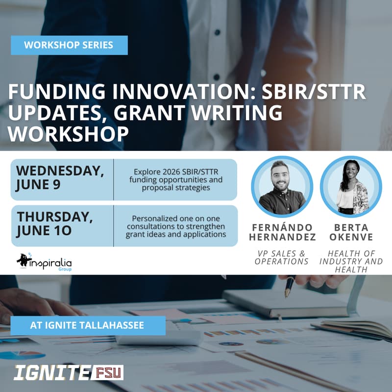 Cover Image for Funding Innovation: SBIR/STTR Updates and Grant Writing Workshop