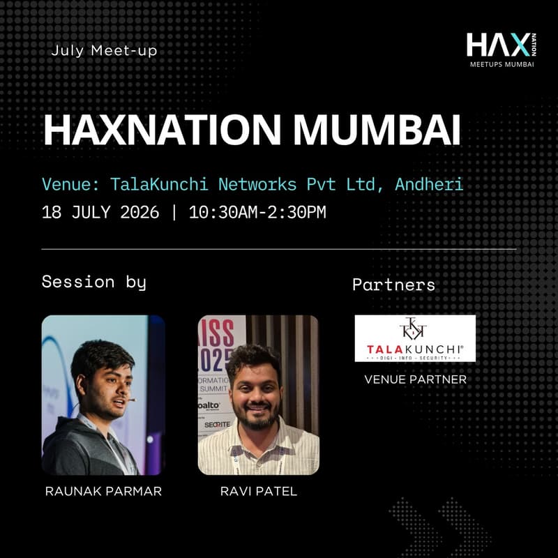 Cover Image for Haxnation Mumbai β July Monthly Meet-up