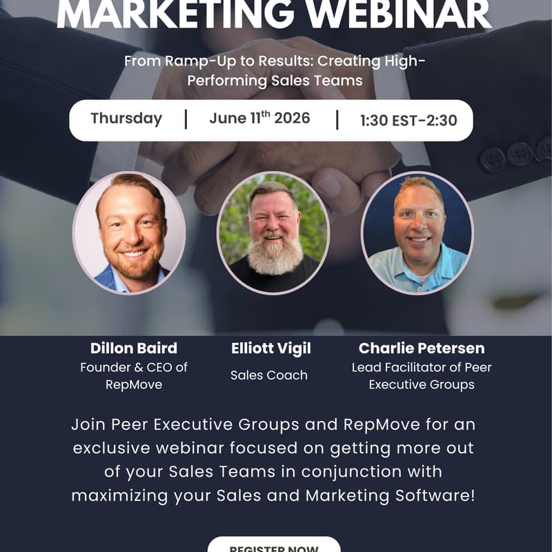 Cover Image for RepMove and Peer Executive Groups Webinar on Sales and Marketing