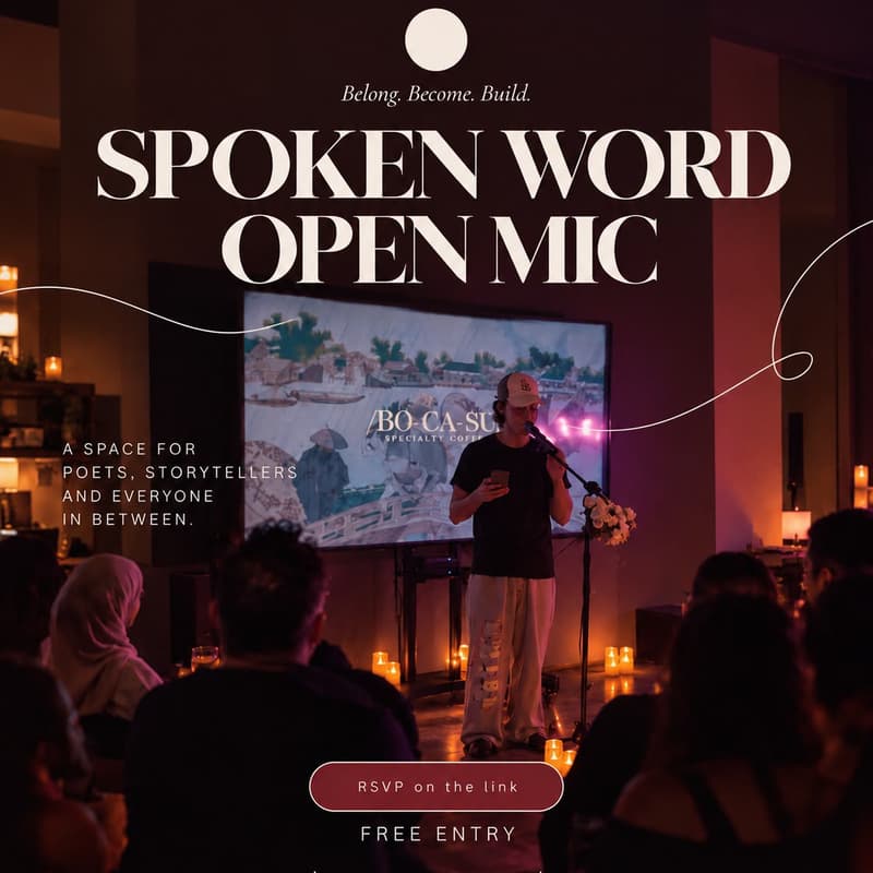 Cover Image for Spoken Word Open Mic | Bocasu | 23rd October