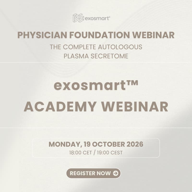 Cover Image for exosmart™ Physician Foundation: The Complete Autologous Plasma Secretome