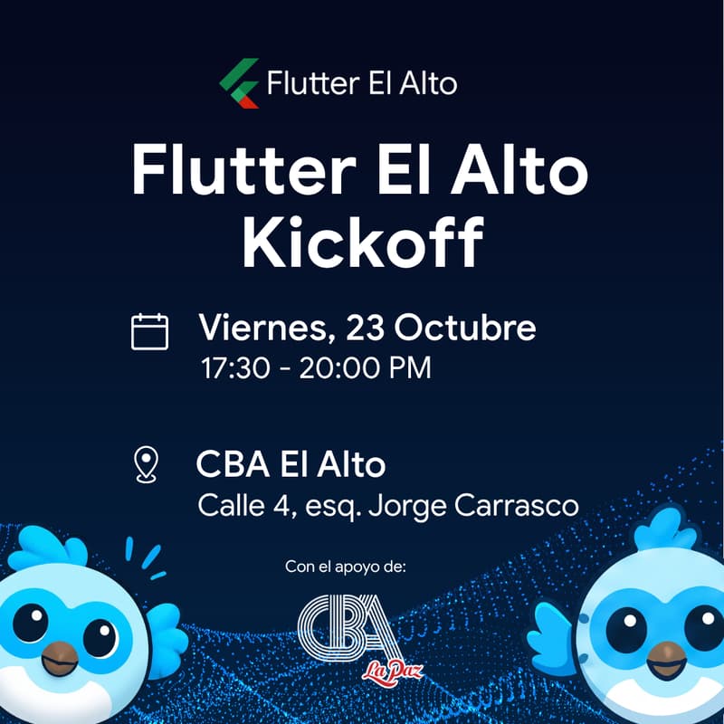 Cover Image for Flutter El Alto Kickoff: Meetup #1