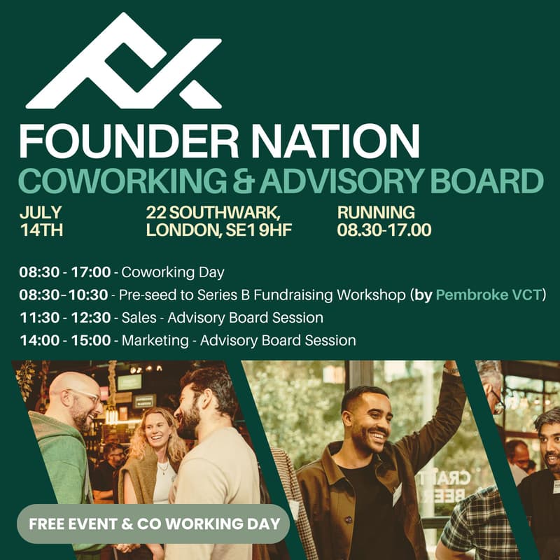 Cover Image for Founder Nation: Co-working & Advisory Board Day - London - Come Build Together