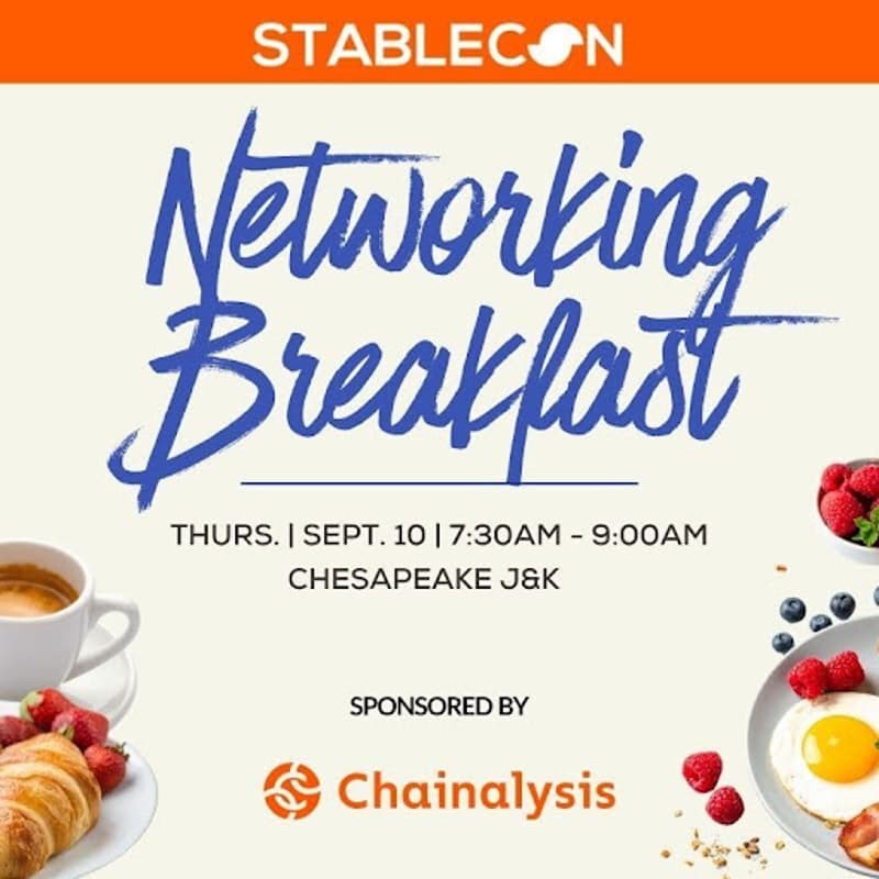 Cover Image for Stablecon USA Networking Breakfast Sponsored by Chainalysis