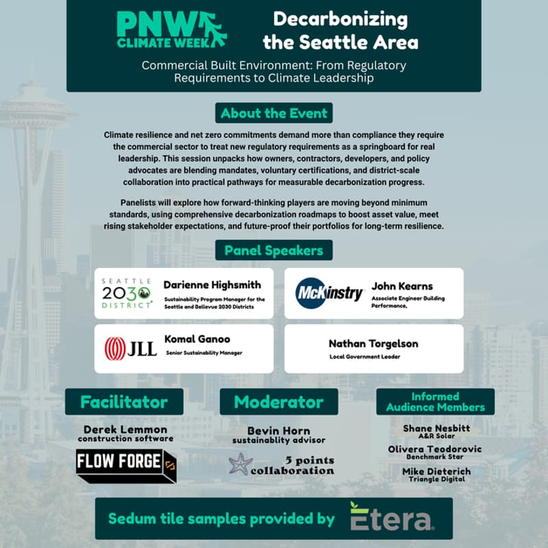 Cover Image for Decarbonizing the Seattle area Commercial Built Environment: From Regulatory Requirements to Climate Leadership