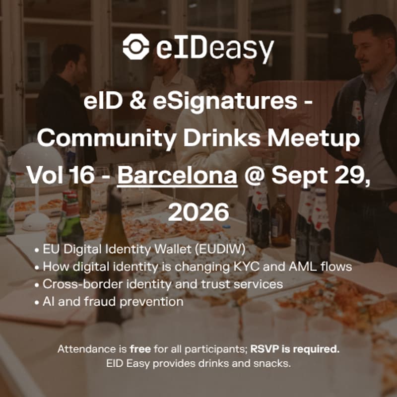 Cover Image for eID & eSignatures - Community Drinks Meetup Vol 16 - Barcelona @ October 20, 2026