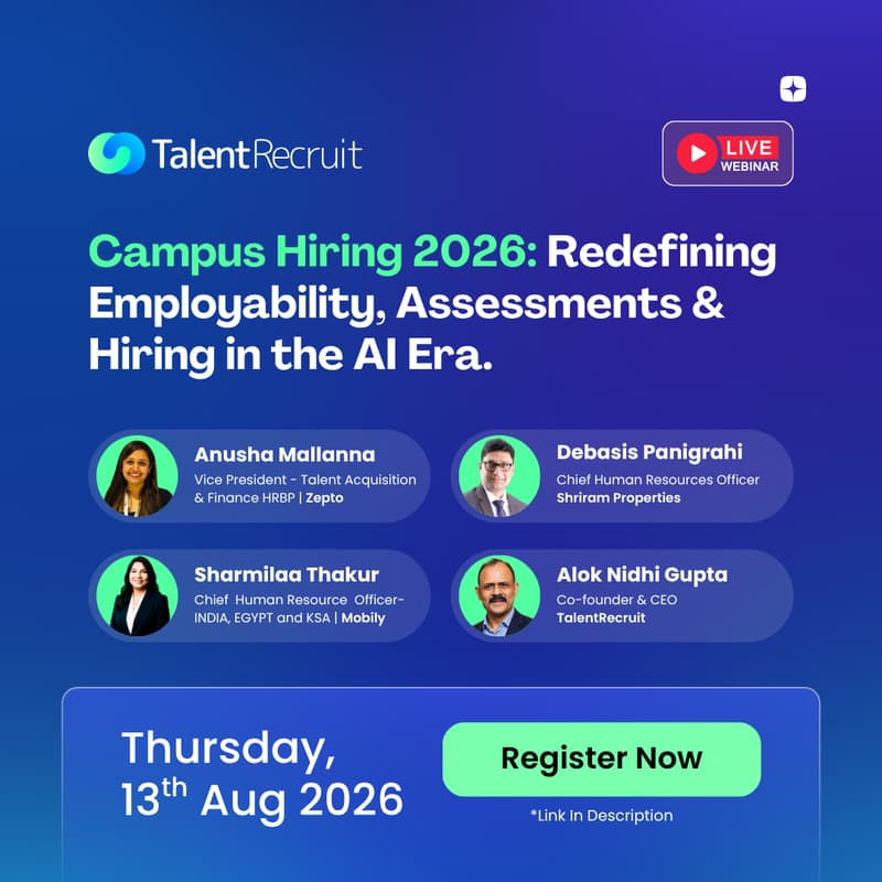 Cover Image for Campus Hiring 2026: Redefining Employability, Assessments & Hiring in the AI Era.