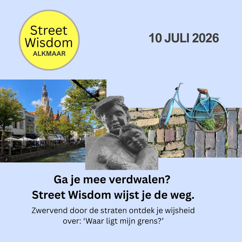 Cover Image for In-Person Street Wisdom Walkshop in Alkmaar, The Netherlands, Friday 10th July 2026, 7.30pm CEST (2 hours)