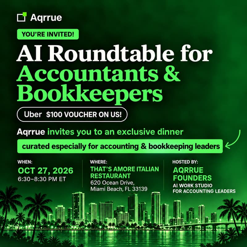 Cover Image for Aqqrue x Miami Accountants and Bookkeepers : An Intimate Dinner on AI