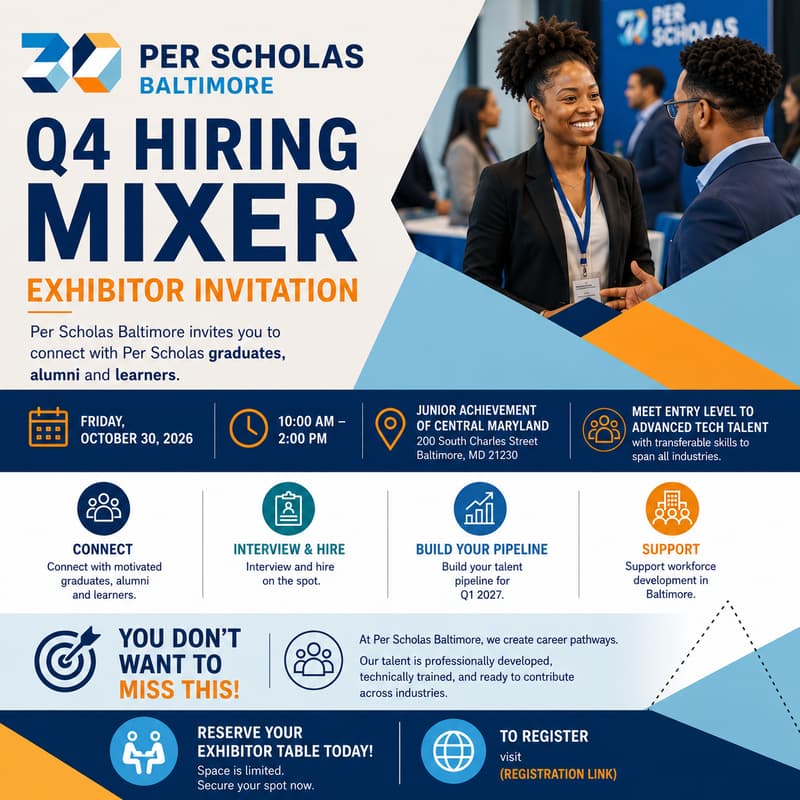 Cover Image for Per Scholas Baltimore's Q4 Hiring Mixer - Exhibitor Registration
