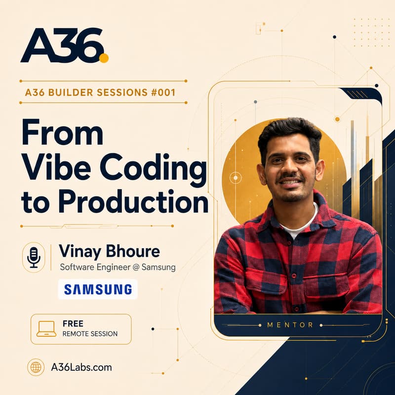 Cover Image for A36 Builder Sessions #001: From Vibe Coding to Production with Vinay from Samsung