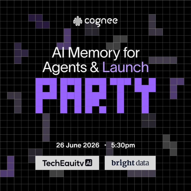 Cover Image for AI Memory for Agents & Cognee Launch Party 🎉
