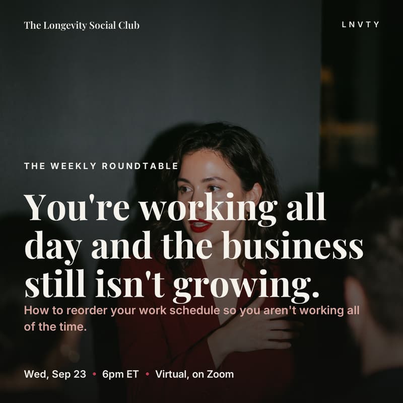 Cover Image for Weekly Roundtable: Longevity science, how to live to 100 · Female Founders