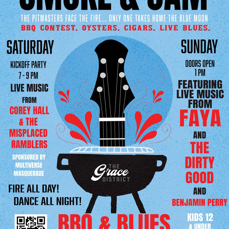 Cover Image for Once In a Blue Moon Smoke & Jam - BBQ Competition And Blues Fest