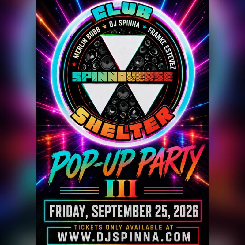 Cover Image for CLUB SHELTER PopUp Party-Part III @ The SpinnaVerse - Friday 9•25