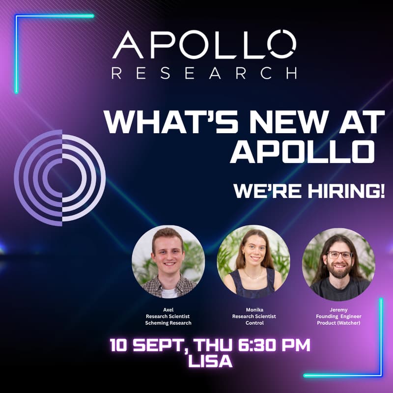 Cover Image for What's New at Apollo Research (We're hiring!)