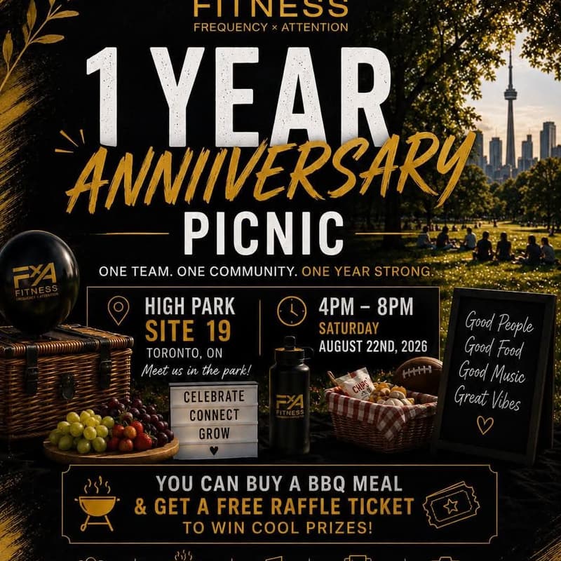 Cover Image for FXA FITNESS | ONE-YEAR ANNIVERSARY BBQ PICNIC