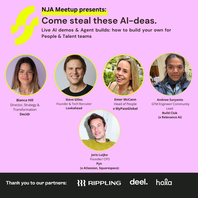 Cover Image for Come steal these AI-deas ๐คซ Live AI demos & Agent builds: how to build your own for People & Talent teams