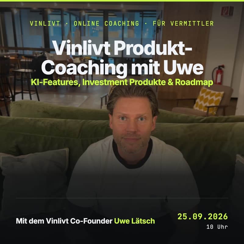 Cover Image for Vinlivt Produkt-Coaching mit Uwe | KI-Features, Investment Produkte & Roadmap