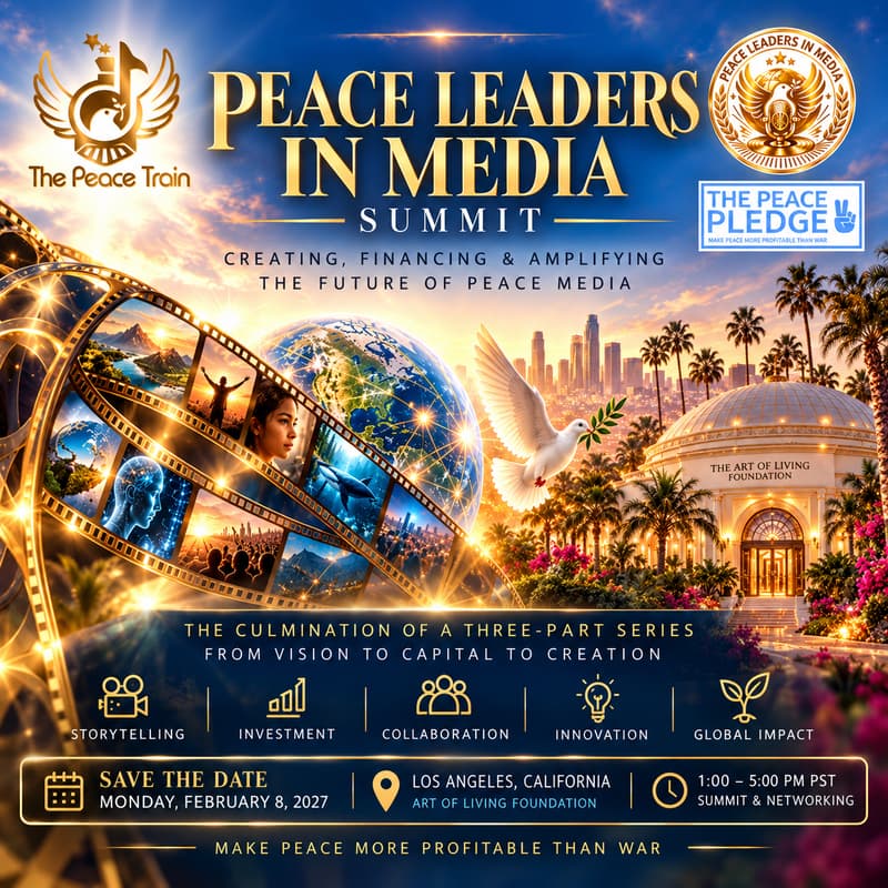 Cover Image for π¬β¨ποΈ THE PEACE LEADERS IN MEDIA SUMMIT ποΈβ¨π¬: Creating, Financing & Amplifying the Future of Peace Media