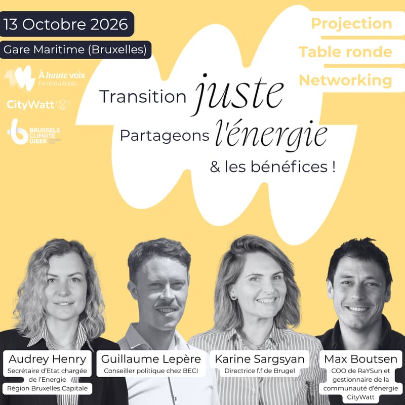 Cover Image for Évènement: transition juste & communautés d'énergie à Bruxelles