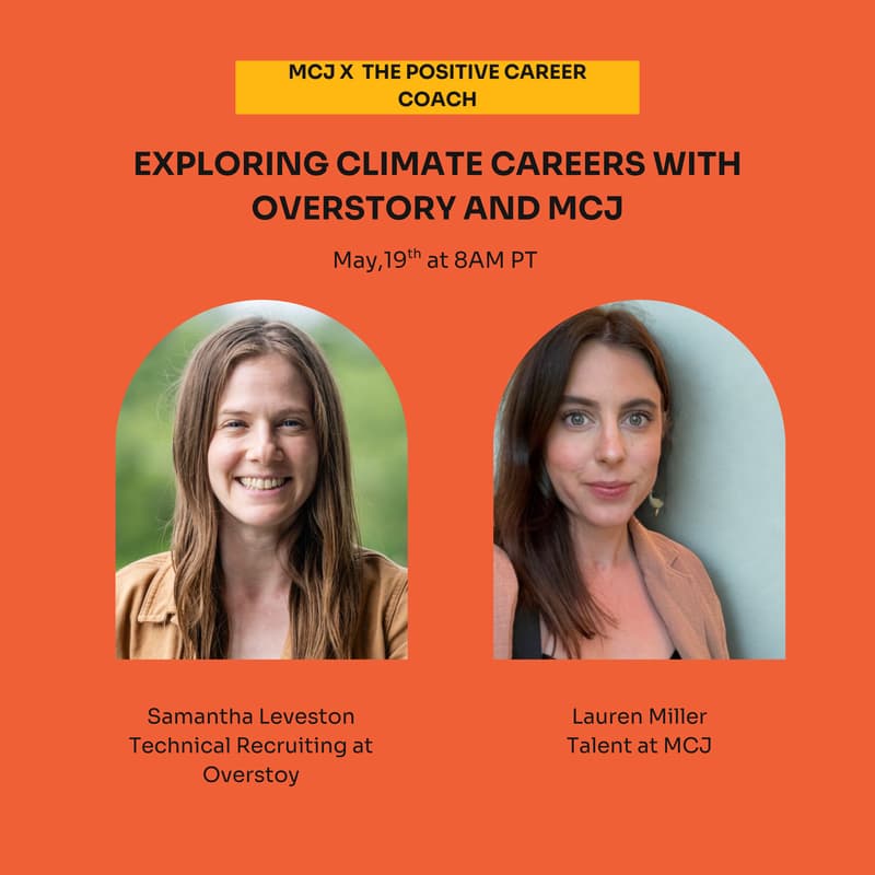 Cover Image for Climate Hiring with Overstory + MCJ