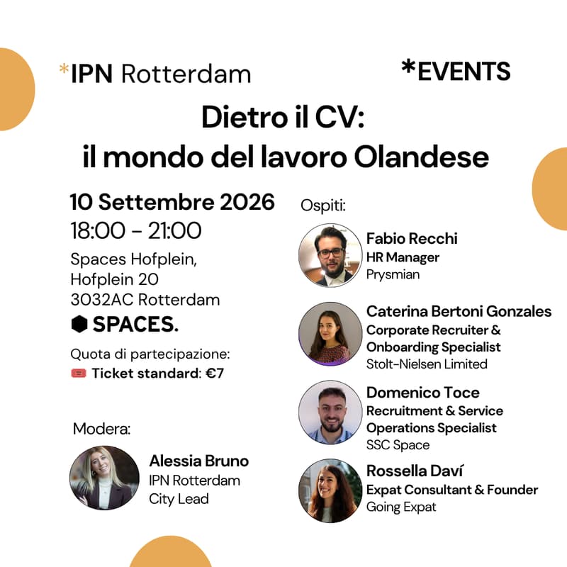 Cover Image for IPN Rotterdam - Dietro il CV: il mondo del lavoro Olandese