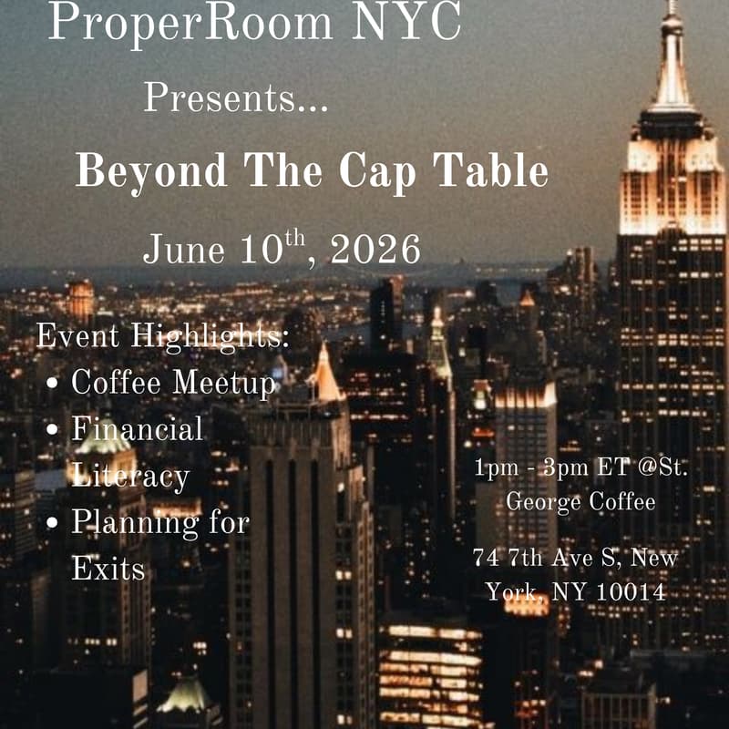 Cover Image for ProperRoom NYC: 'Beyond The Cap Table' Coffee Chat (a16z Follow-Up)