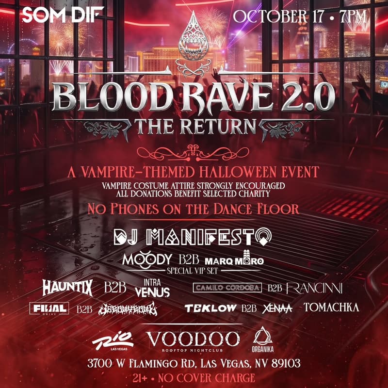 Cover Image for Som Dif - BLOOD RAVE 2.0 "The Return" - Vampire Halloween Rooftop Party