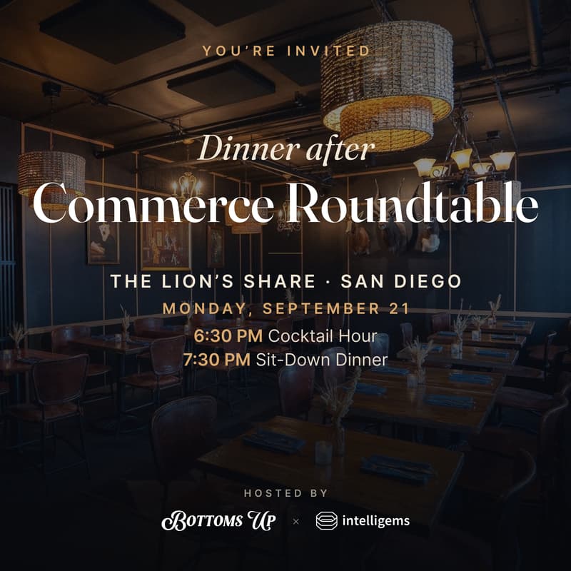 Cover Image for Bottoms Up Copywriting X Intelligems Dinner After Commerce Roundtable
