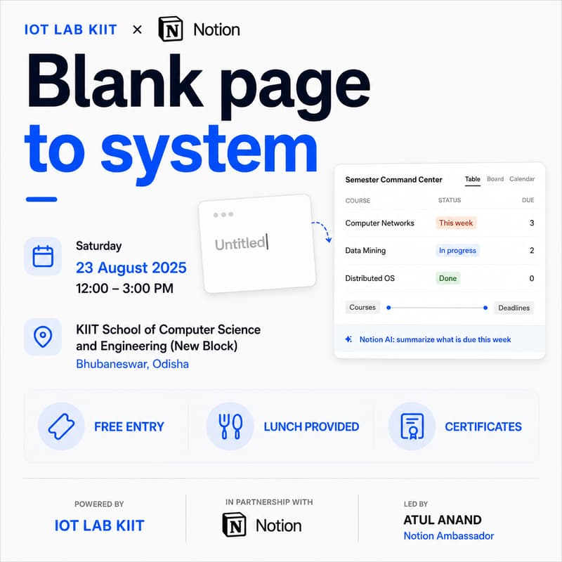 Cover Image for Notion Workshop: Blank Page to System