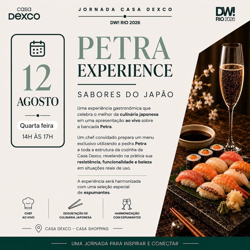 Cover Image for PETRA EXPERIENCE - SABORES DO JAPÃO CASA DEXCO