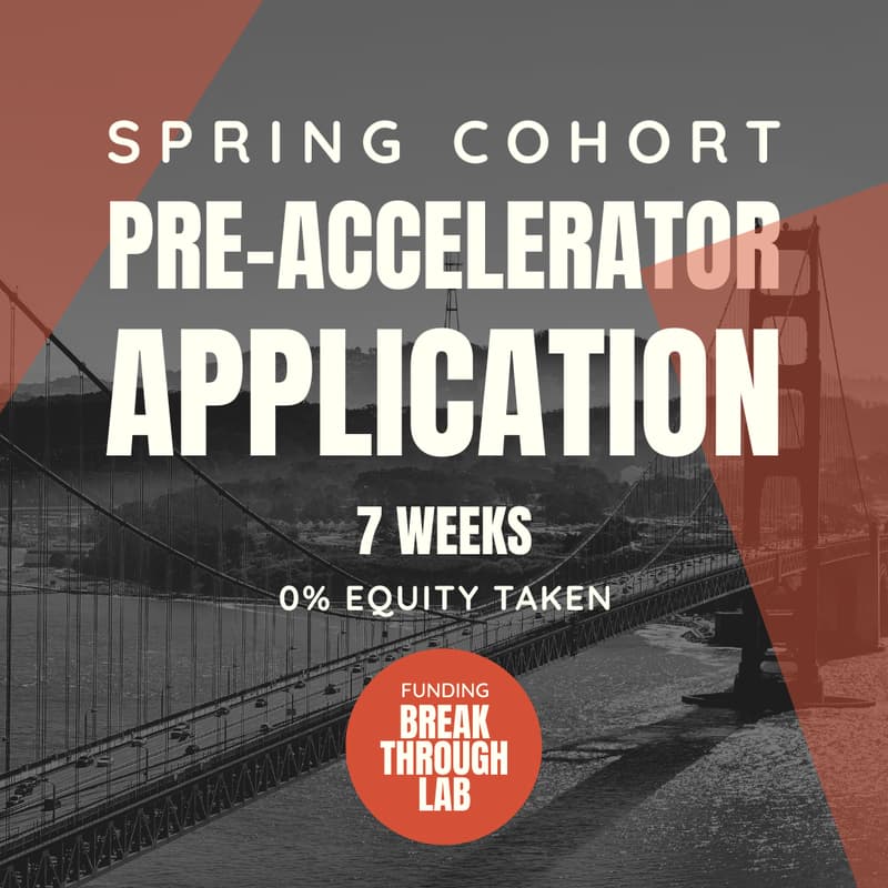 Cover Image for pre-accelerator APPLICATION: Free to Attend, 0% Equity Taken