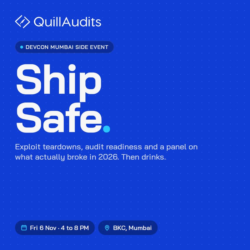 Cover Image for Ship Safe: Devcon Mumbai Security Sessions by QuillAudits