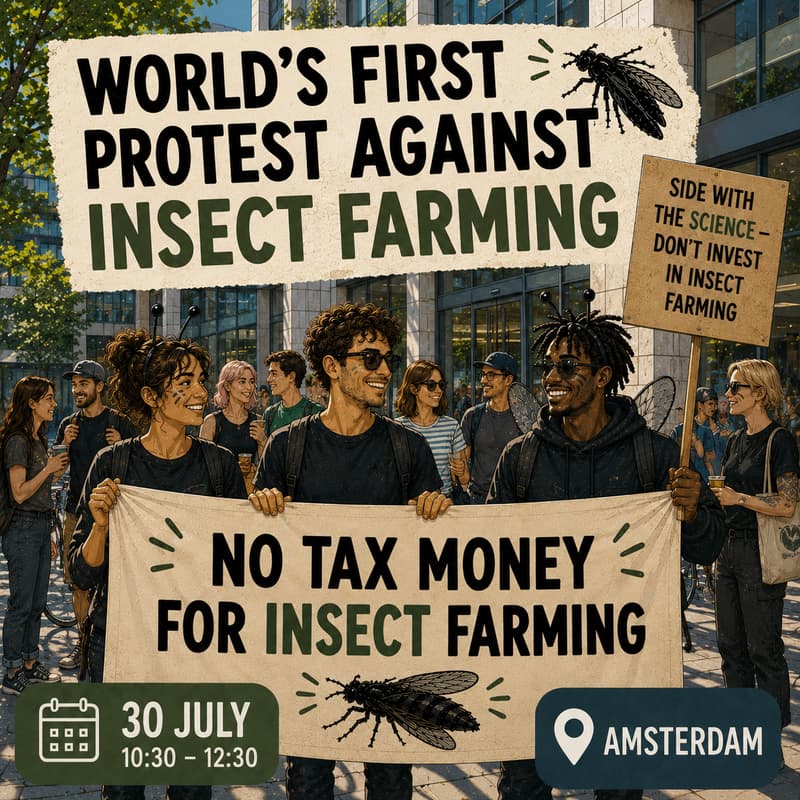 Cover Image for The world's first protest against insect farming