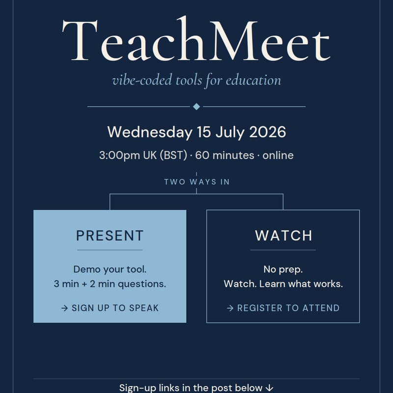 Cover Image for TEACHMEET - VIBECODING