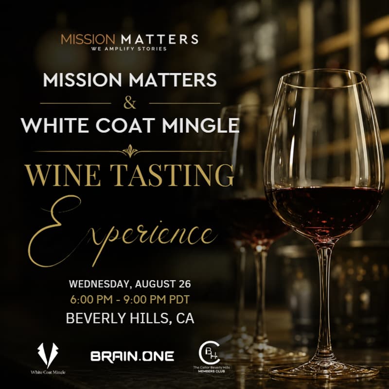 Cover Image for Mission Matters and White Coat Mingle Wine Tasting Experience