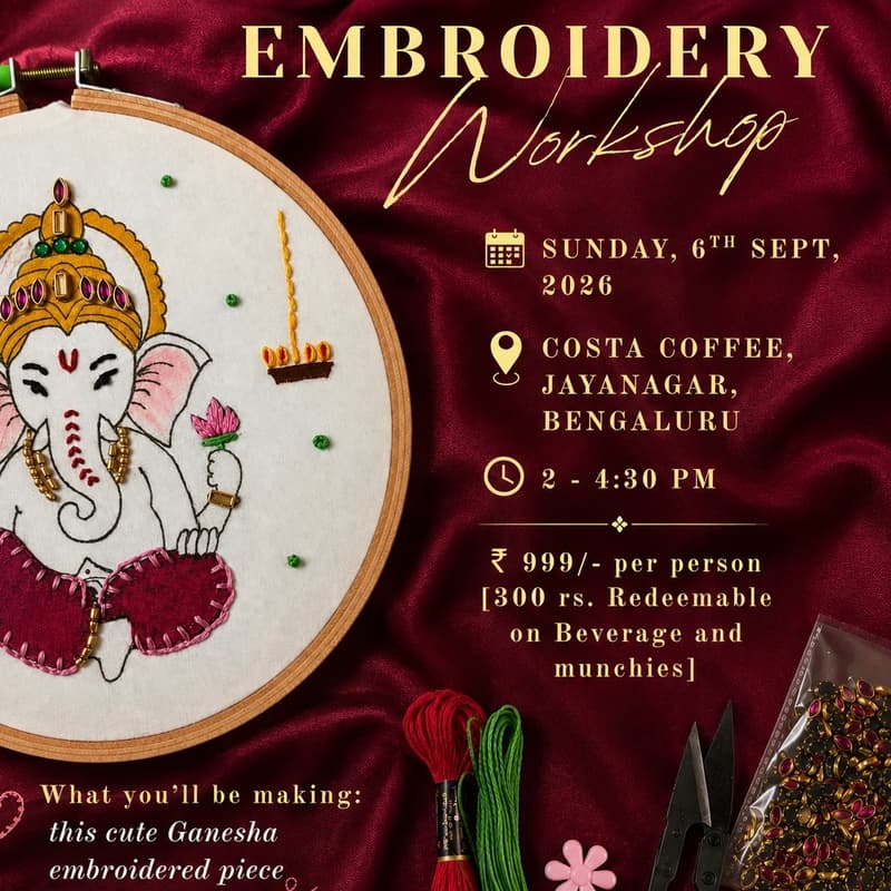 Cover Image for Ganesha Embroidery Workshop