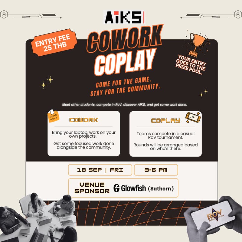 Cover Image for 1st Co-Play & Co-Work with AIKS girls & guys @ Glowfish Sathorn