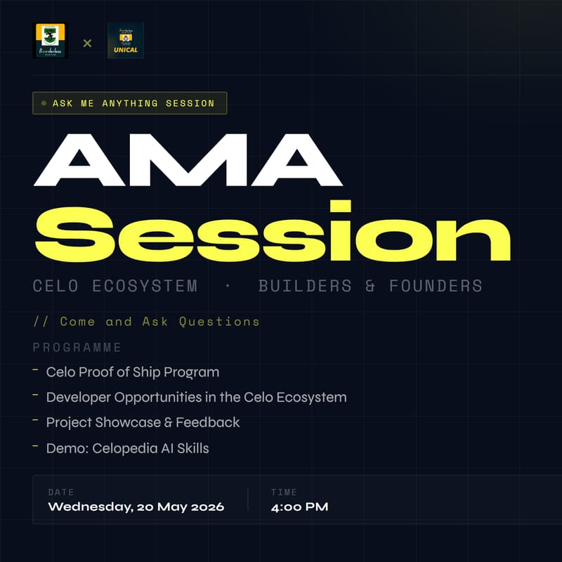 Cover Image for AMA Session: Build on Celo with Defi Messiah